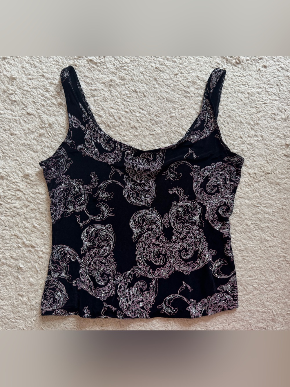 Alex evenings glitter tank blouse
